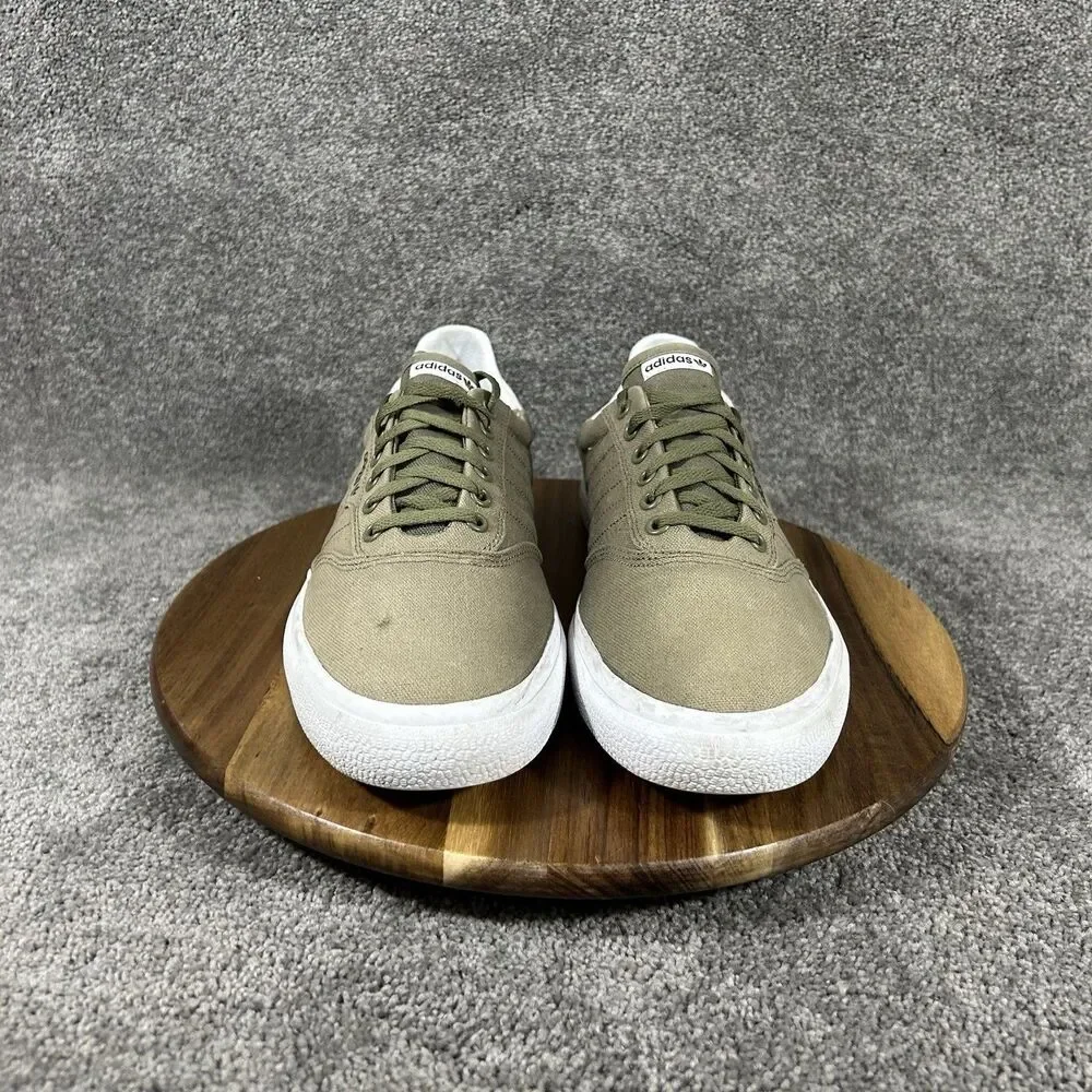 Adidas DB3241 3MC Vulc Mens Size 12 Khaki Green Canvas Athletic Skate Shoes Used
